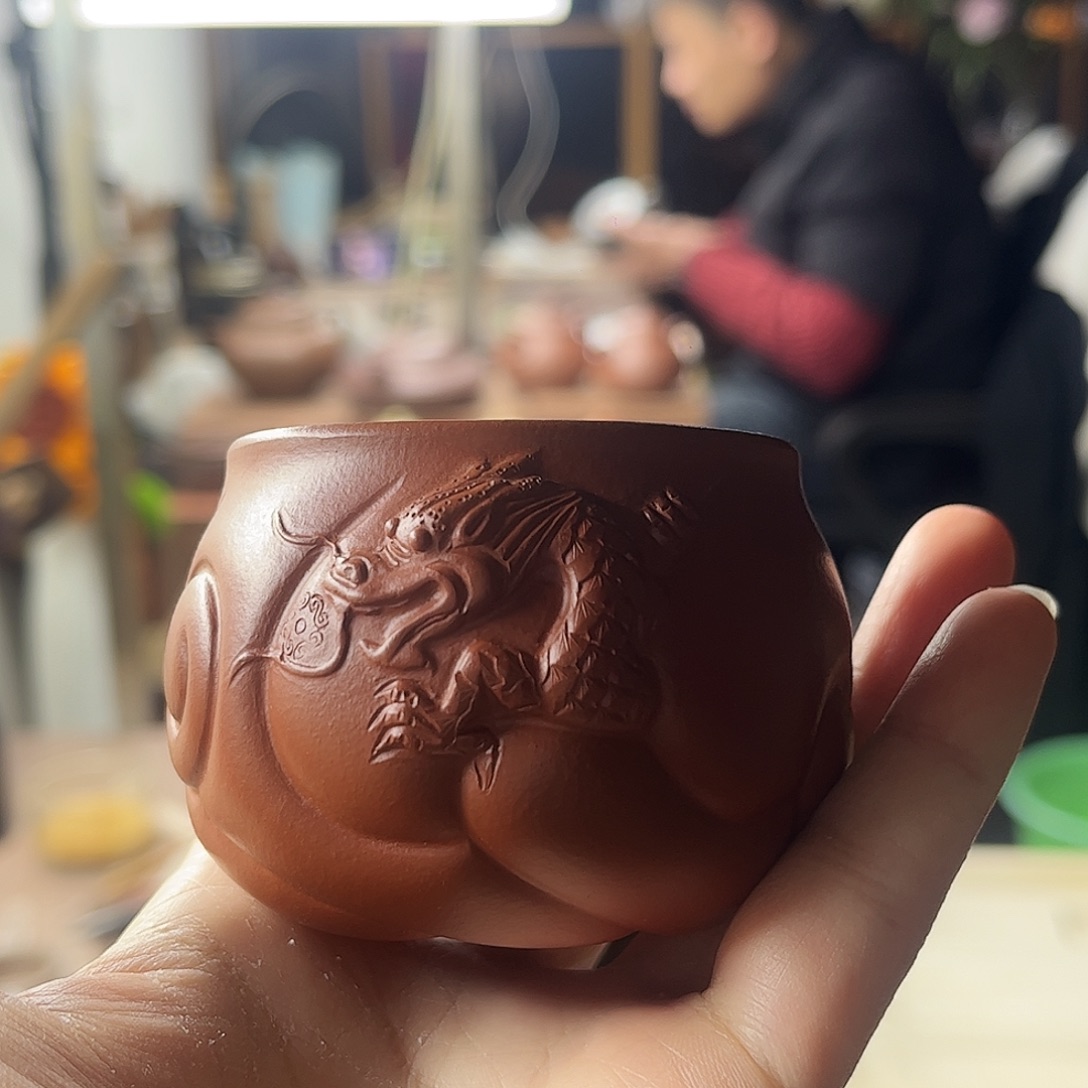 途***花茶壶紫砂精工半手工鱼化龙