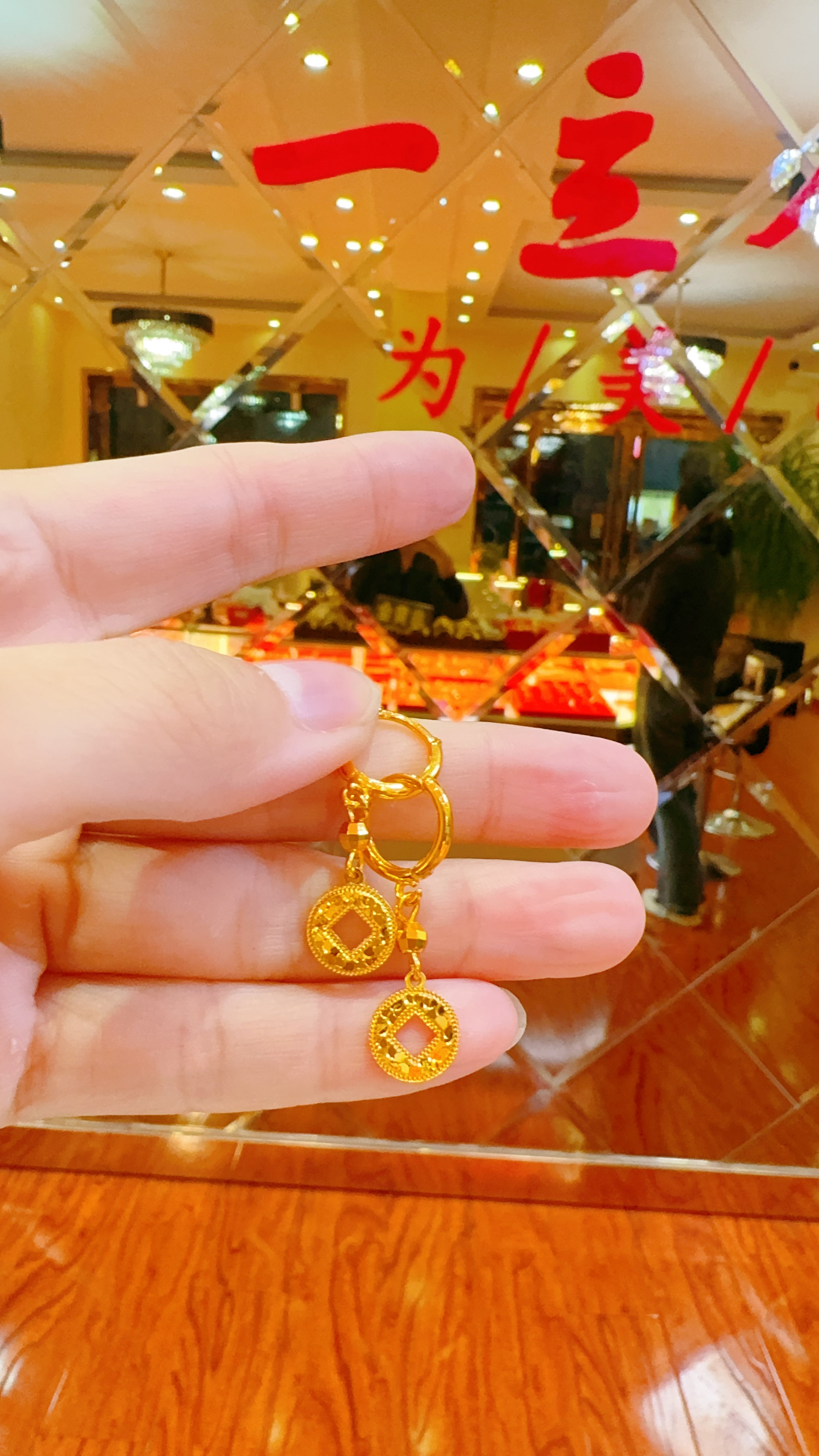 合金耳饰 爆闪铜钱耳扣