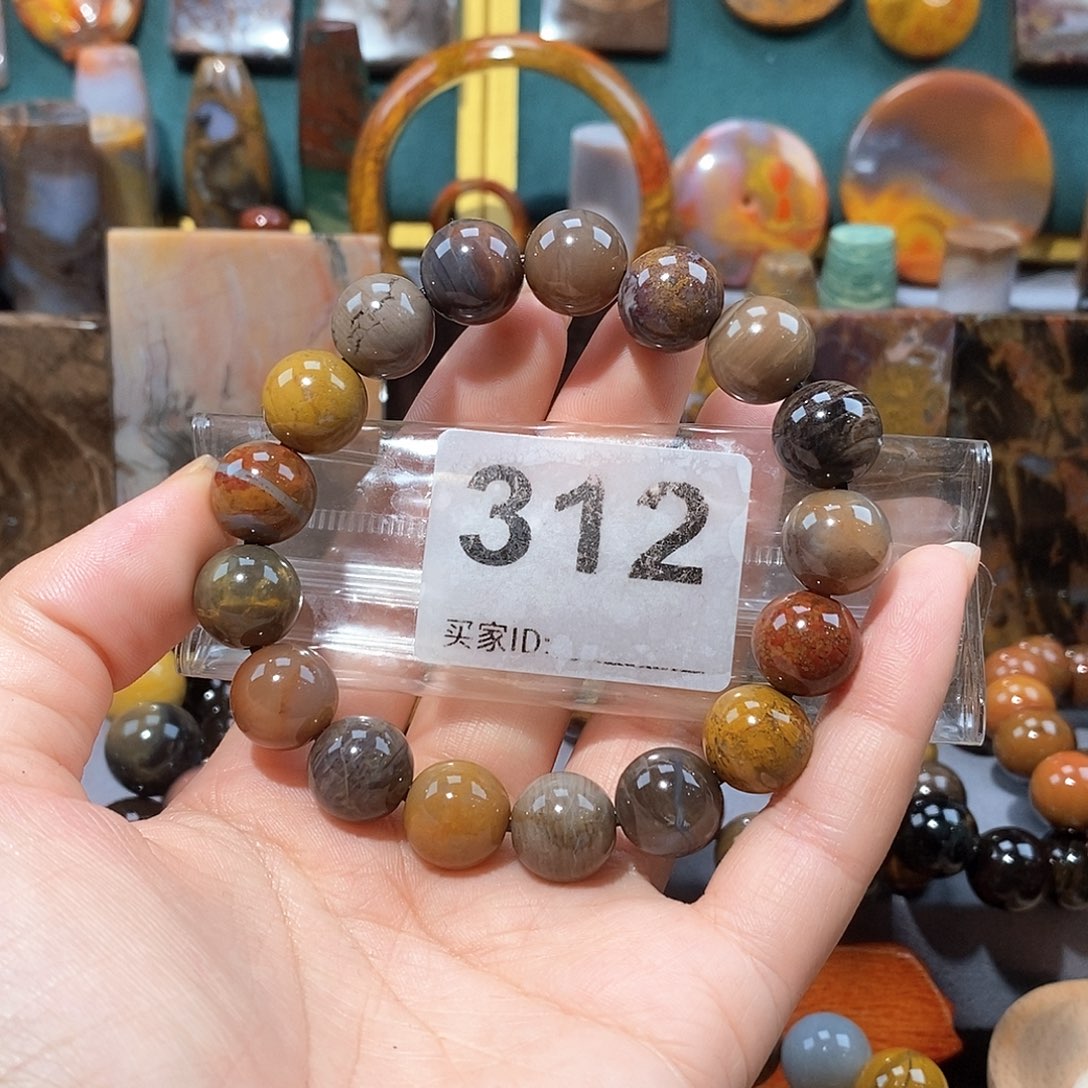 硅化玉天然北票硅化玉手串未镶嵌天然北票硅化玉手串