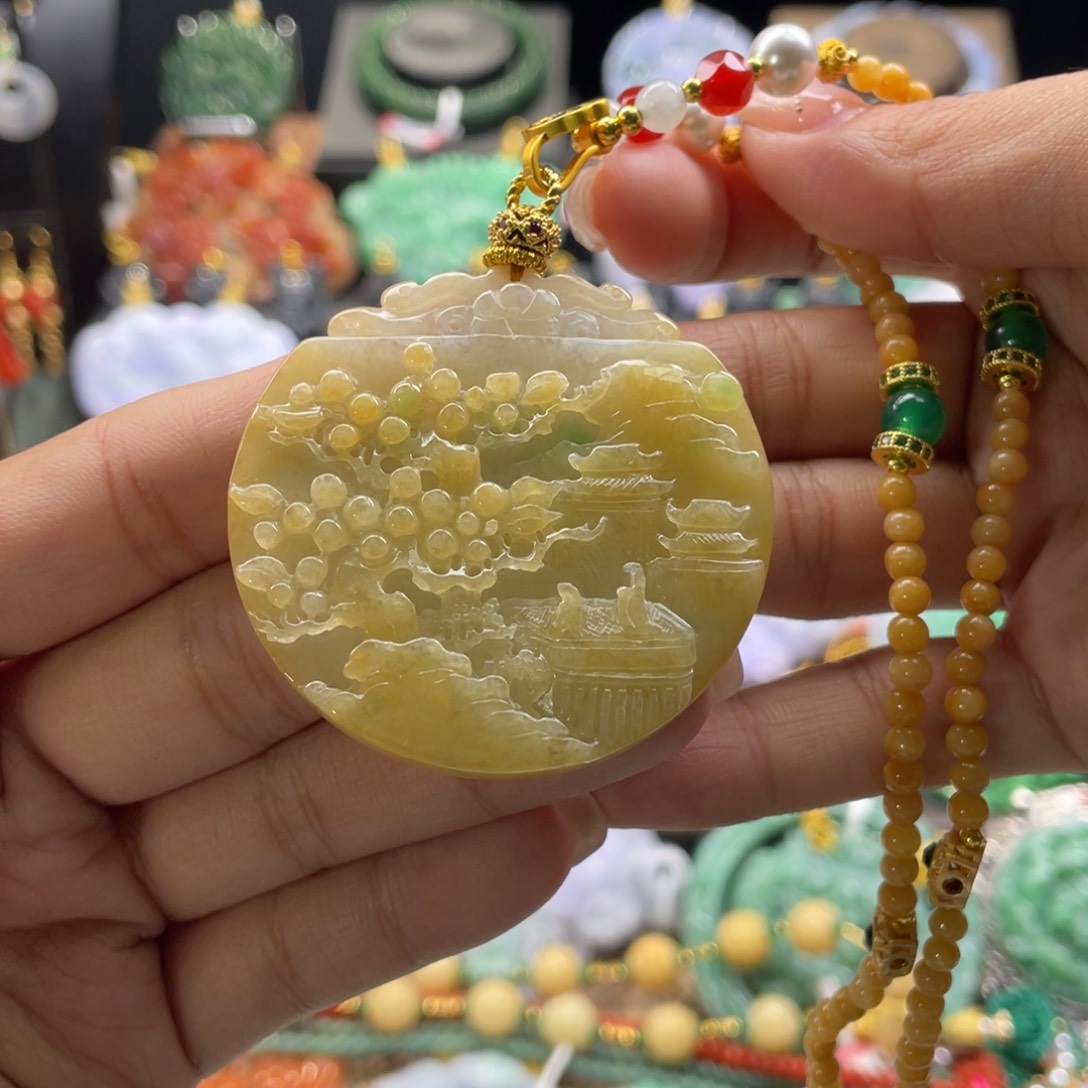 翡翠未镶嵌颈饰代编织