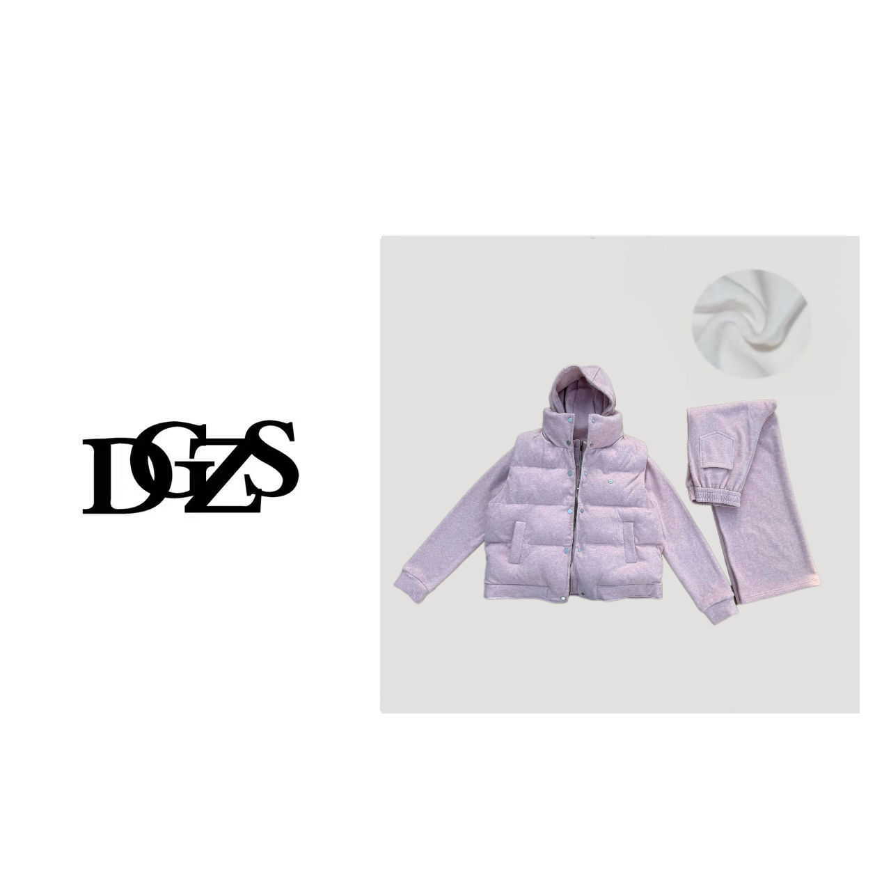 DGZS 慵懒风休闲加厚冬季保暖加绒连帽拉链开衫三件套女