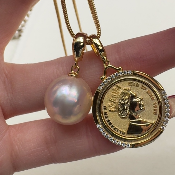 拼合珍珠（马贝珠）颈饰银S925镶嵌