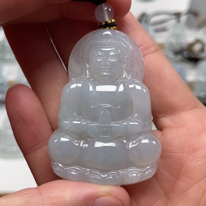 翡翠未镶嵌颈饰天然缅甸翡翠A货观音63号