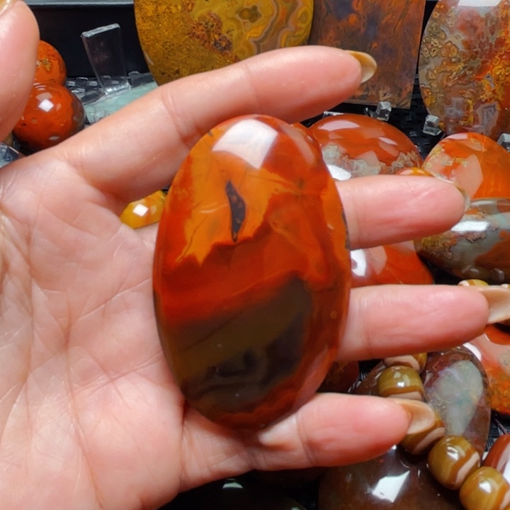 玛瑙/玉髓战国红玛瑙挂件未镶嵌蜜*