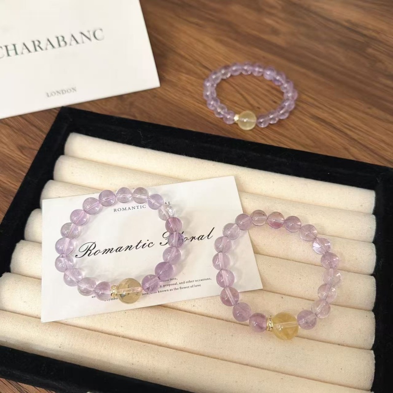 X1743[月愿小昭]紫水晶黄水晶手链高端轻奢手串多样性发一