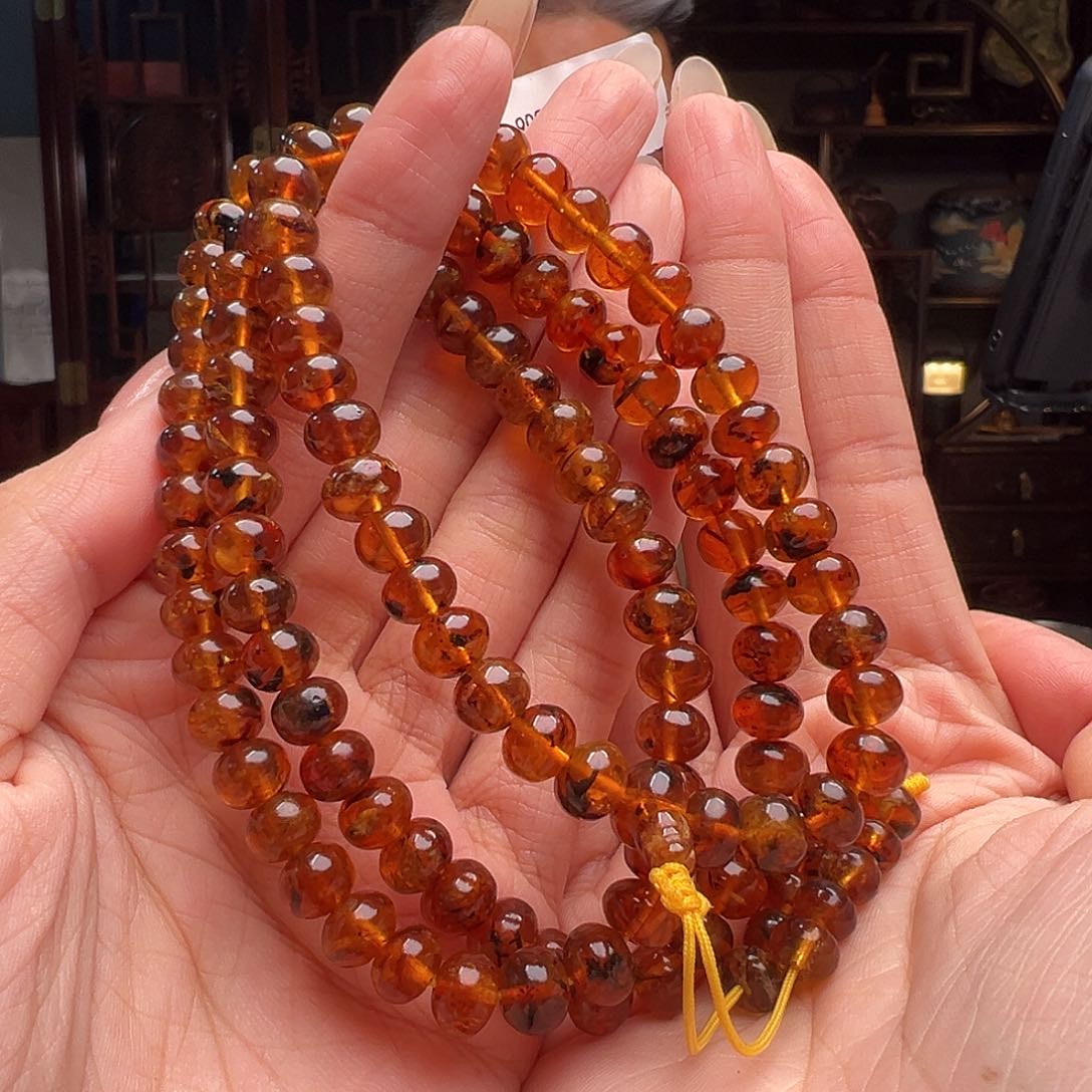 琥珀裸石未镶嵌抚顺琥珀20173。7mm