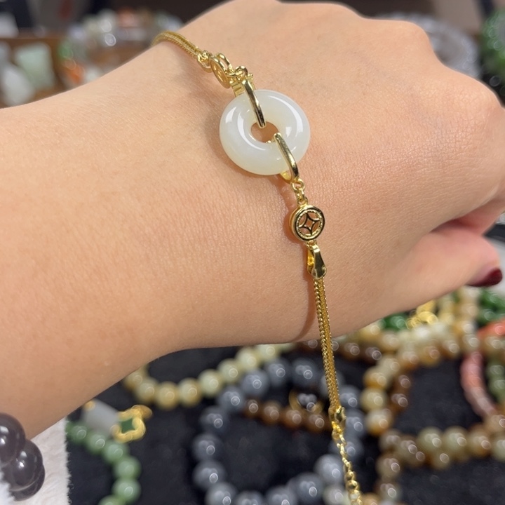 和田玉手链合金千*?