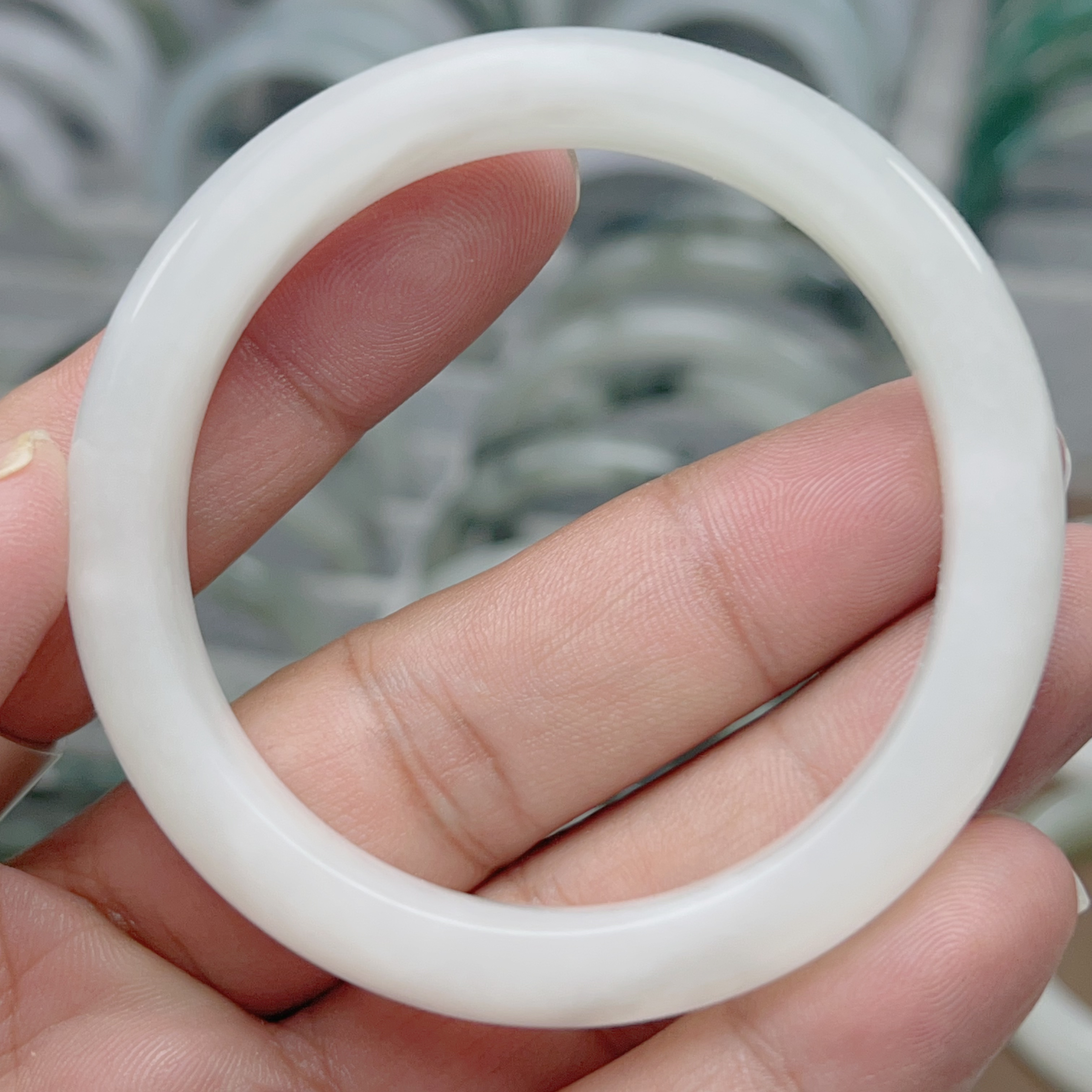 独山玉全冰手镯54圈12宽女款手镯玉手镯