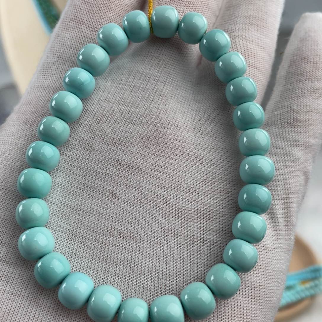 绿松石手链未镶嵌安**爸精品高瓷单圈卡7+