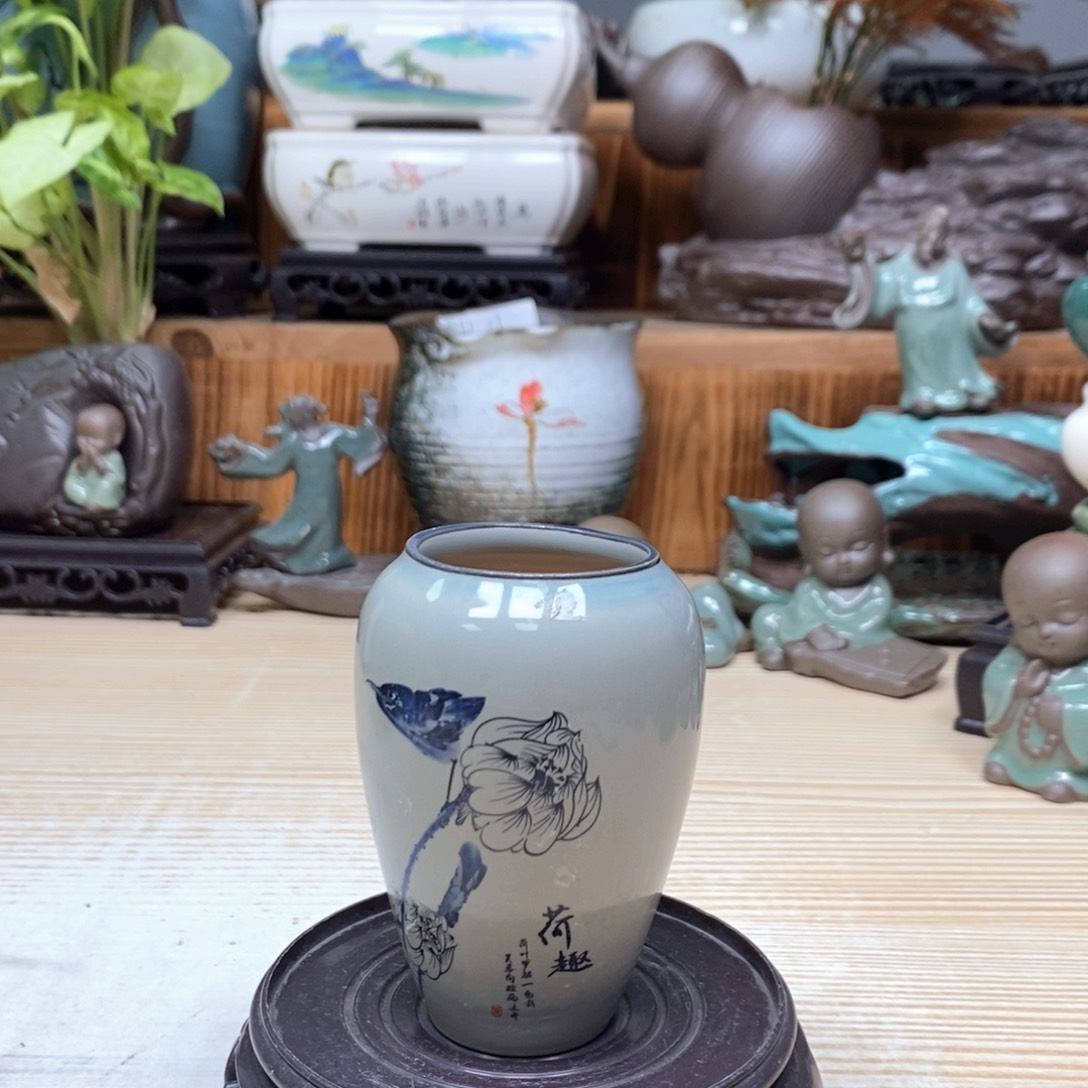 紫砂花盆陶瓷艺术花盆陶瓷