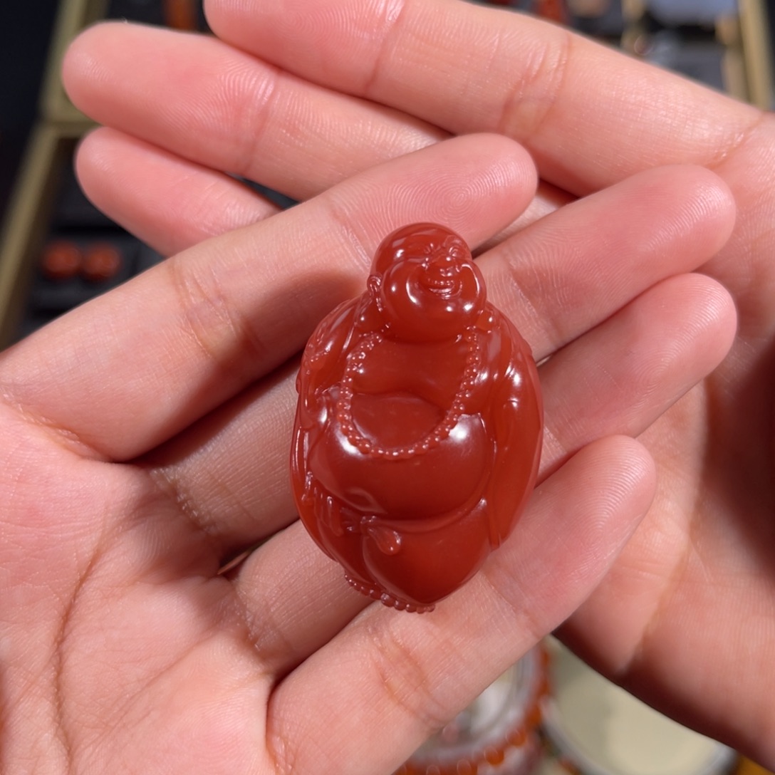 南红玛瑙官坡料弥勒未镶嵌天**～