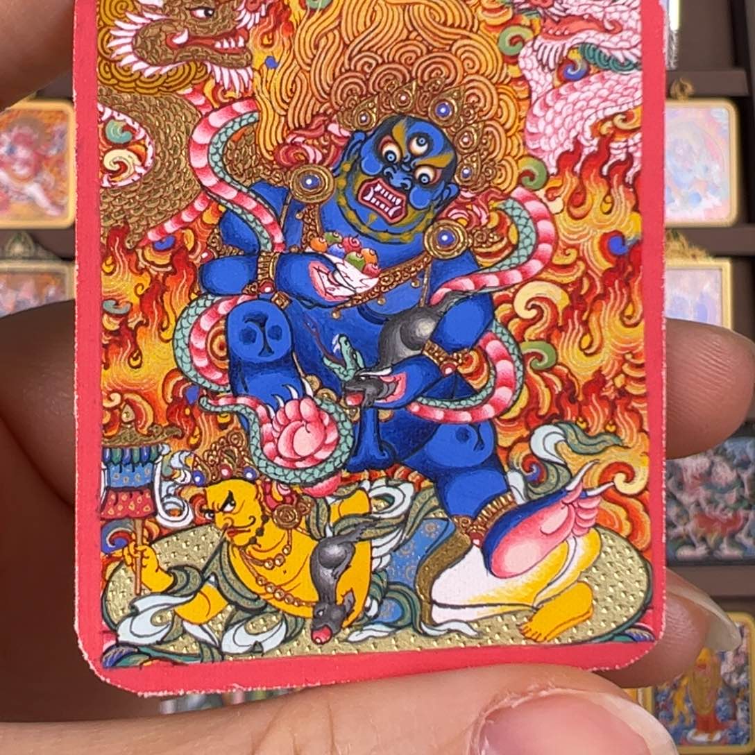 ****࿐吊坠黑财神唐卡绘画作品
