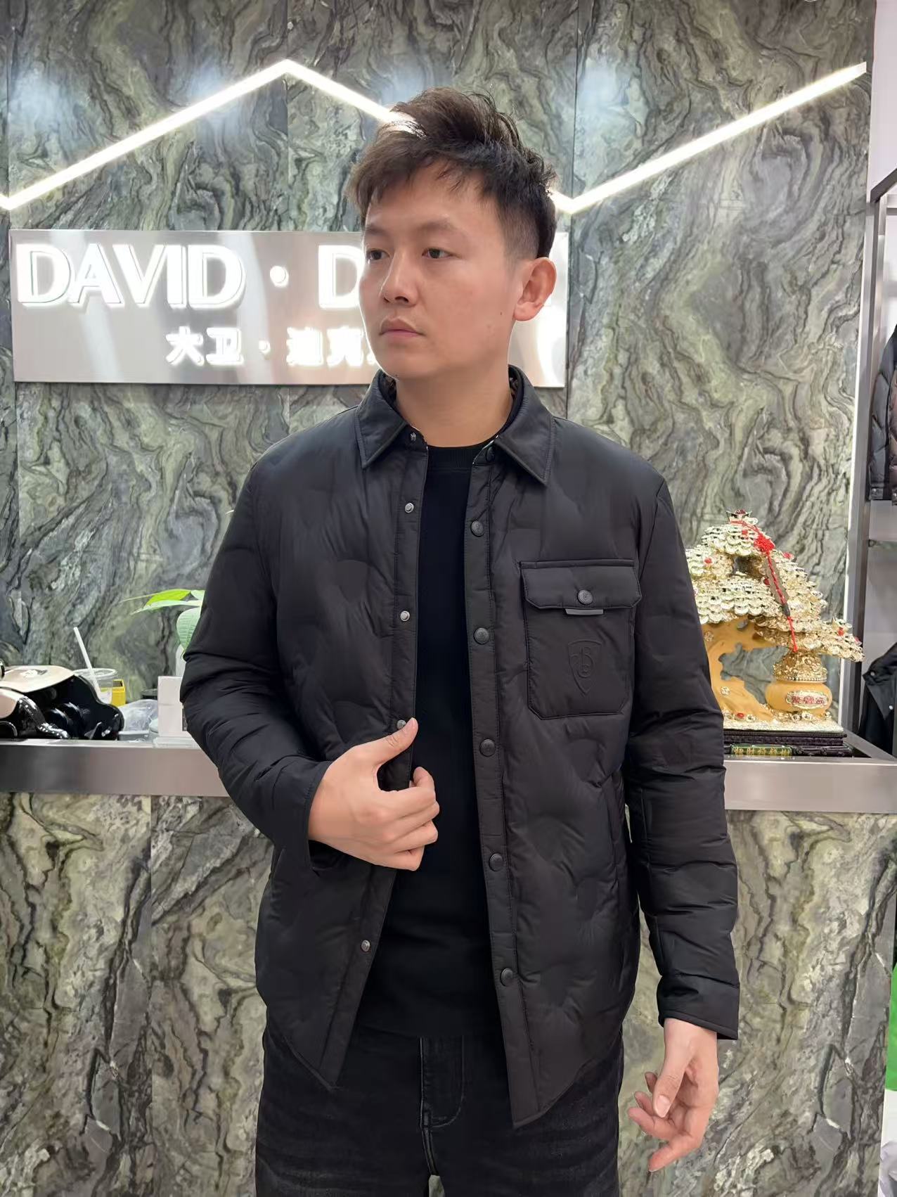 高端男士衬衫版休闲羽绒服5079