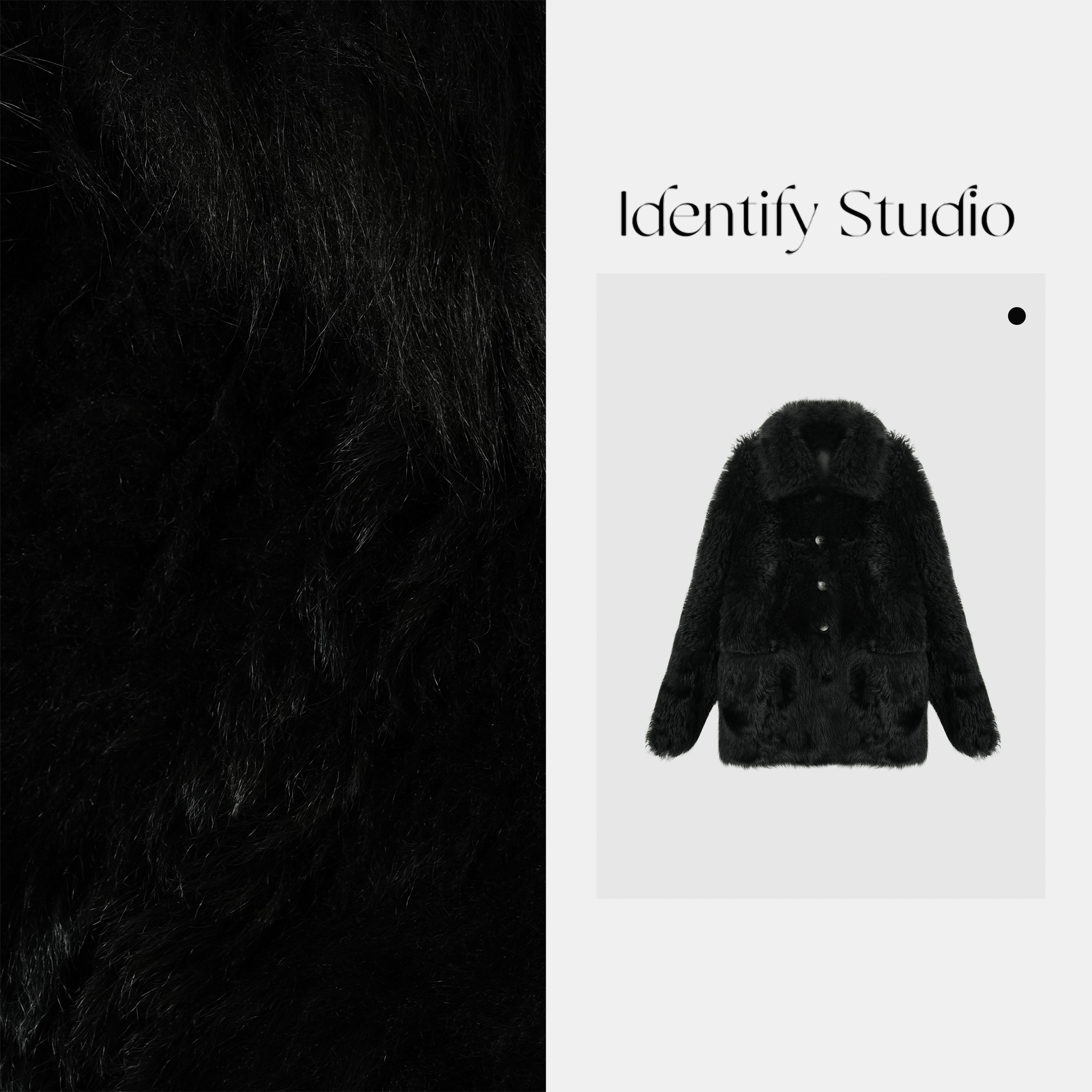  IDENTIFY秋季新款高级剪裁翻领托斯卡纳皮毛一体外套25AWG102105