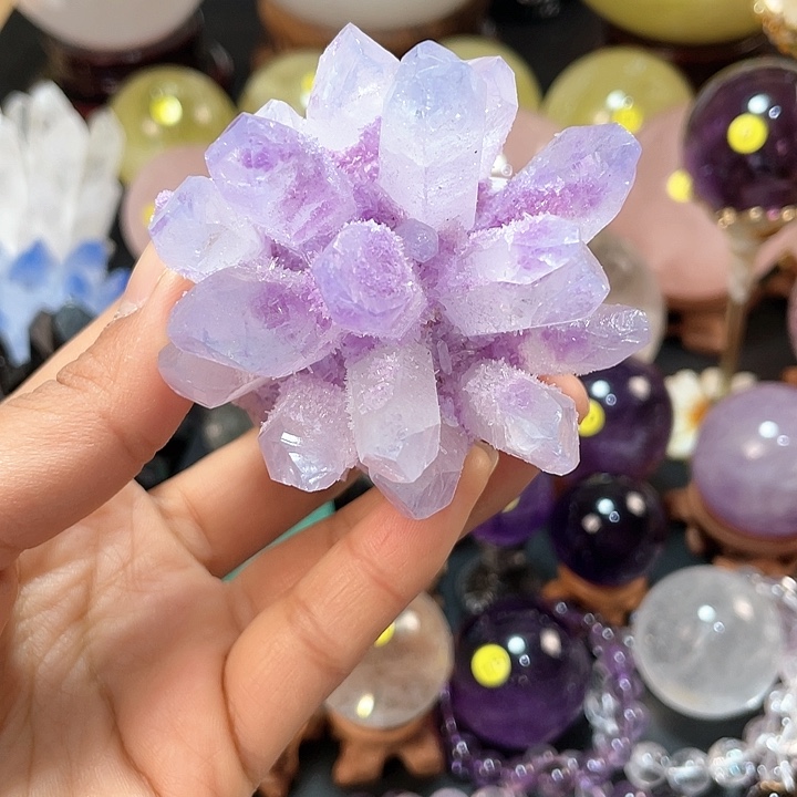 水晶天然紫水晶花未镶嵌
