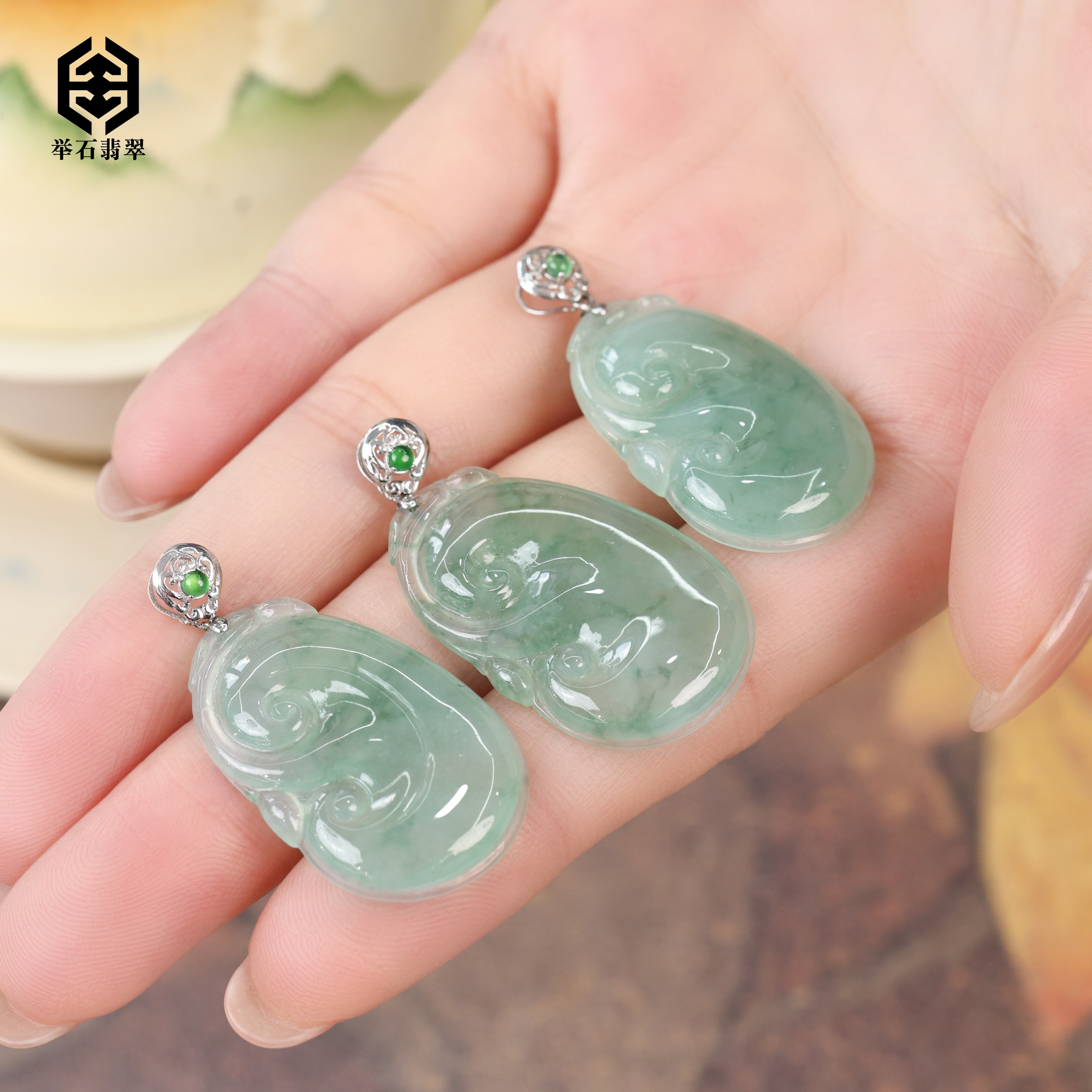 【举石臻品】TH0707-512-279翡翠吊坠18k（一件/多样性发）Z