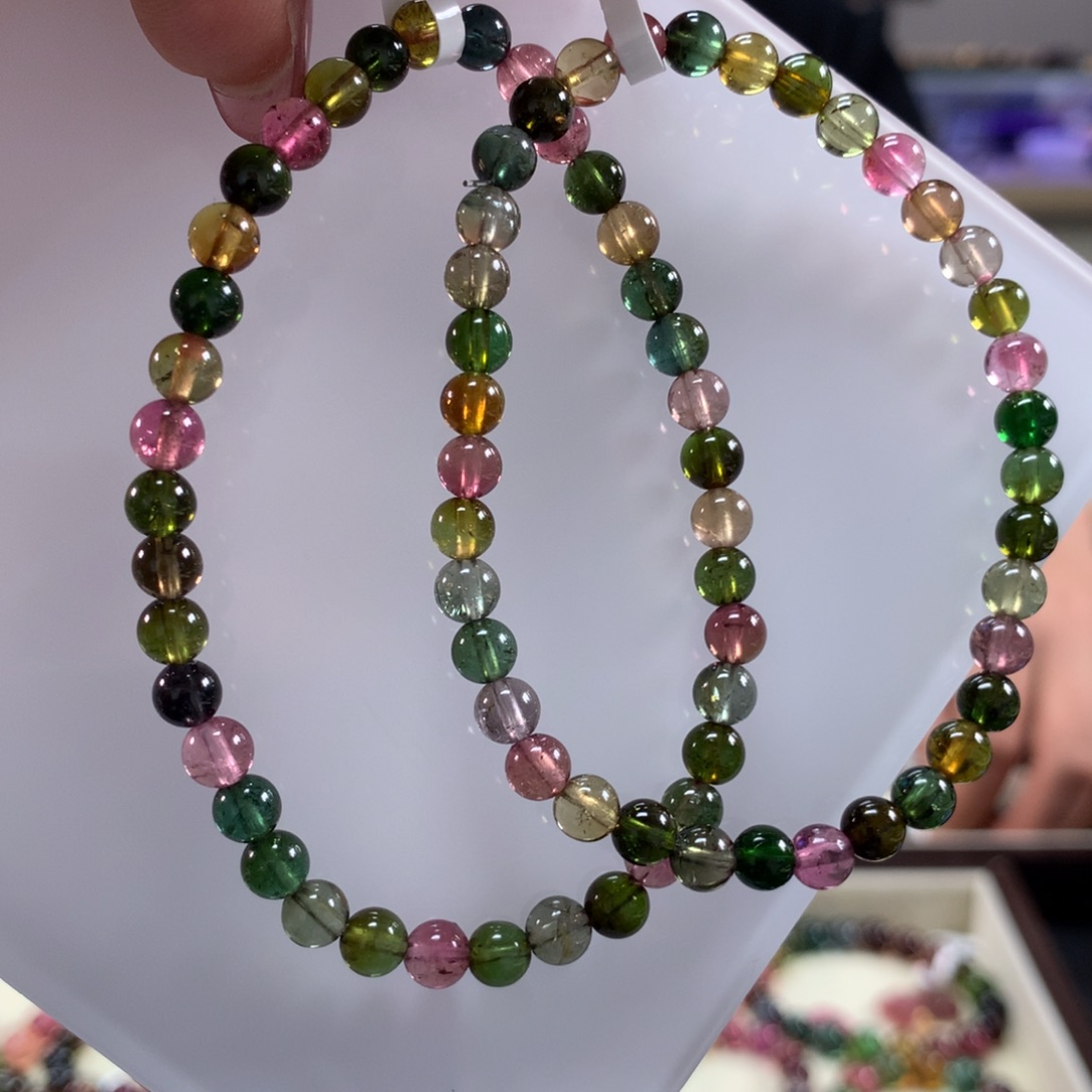 碧玺手链未镶嵌多样性发其一条5毫米左右