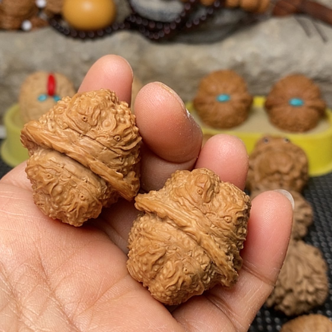 【闪购商品】把件文玩核桃雕刻蛤蟆头