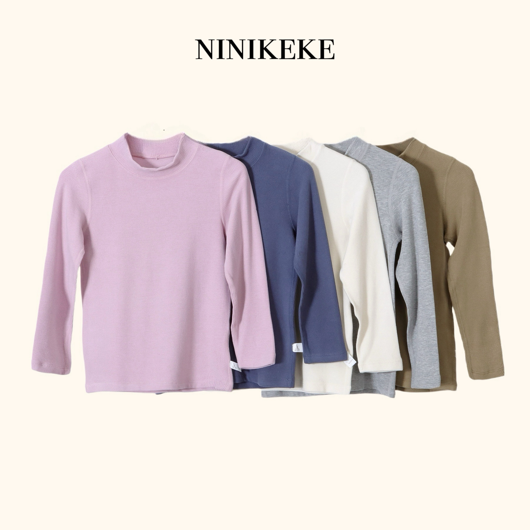 【妮妮珂珂】2025秋冬儿童姜暖绒保暖高领打底衫3207