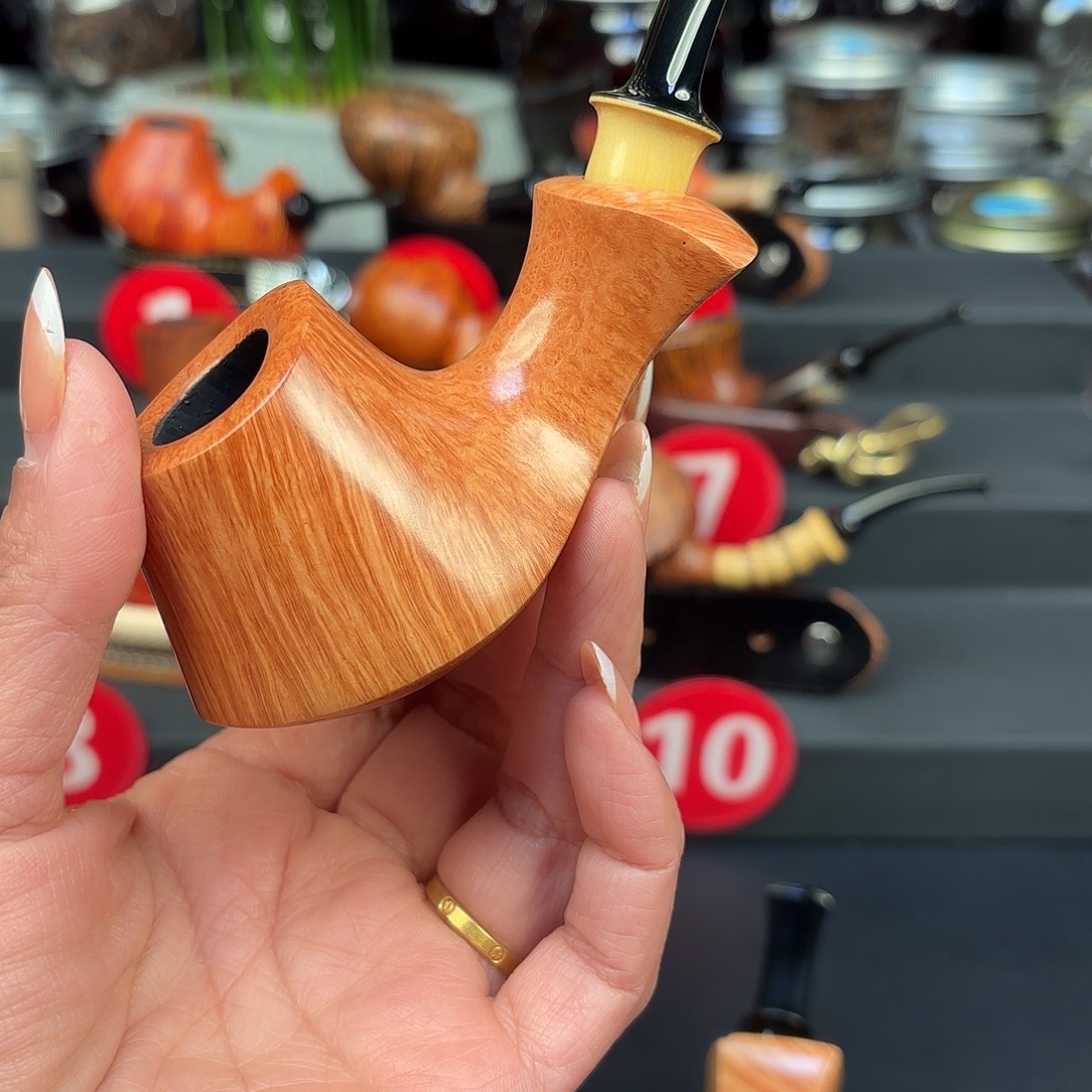 小默石楠木原木色火山手工烟斗