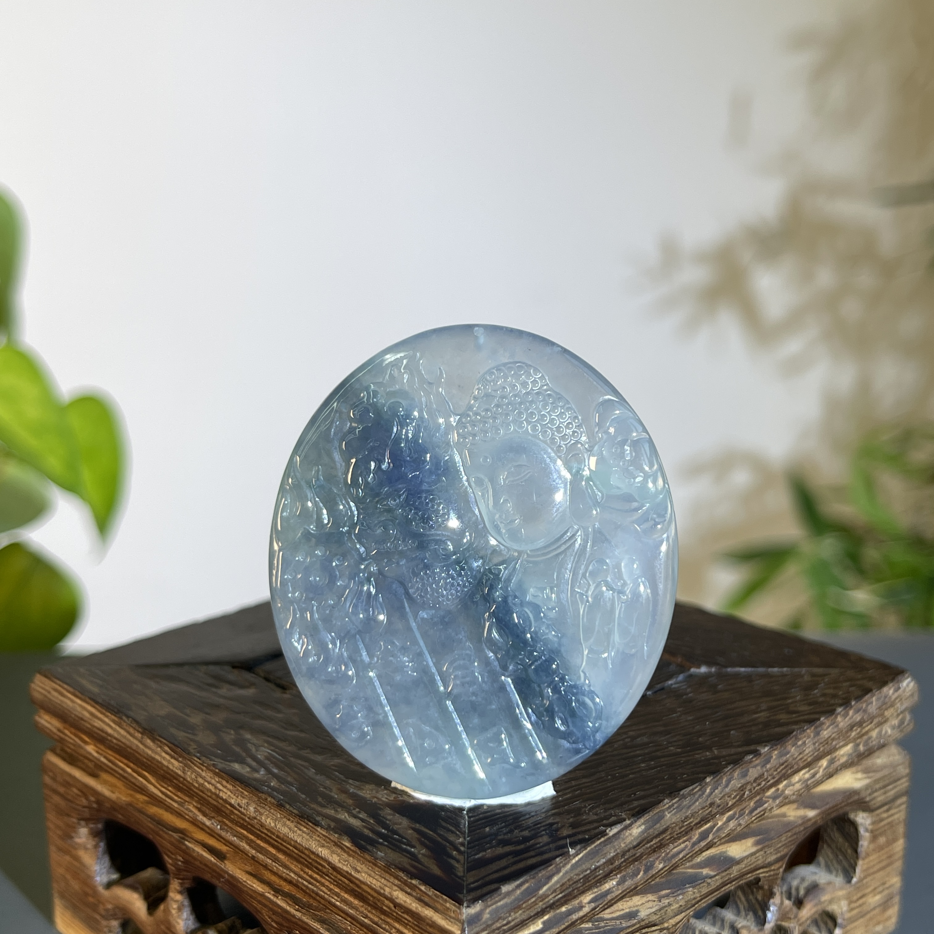 JXB19-143  天然缅甸A货翡翠 佛魔一念