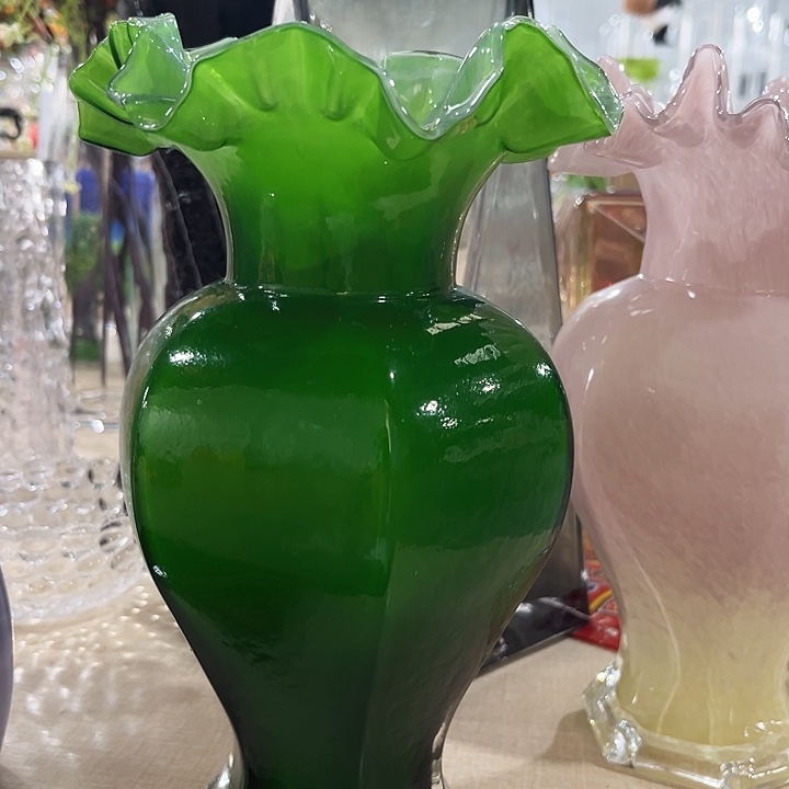 水晶花瓶绿色美人瓶