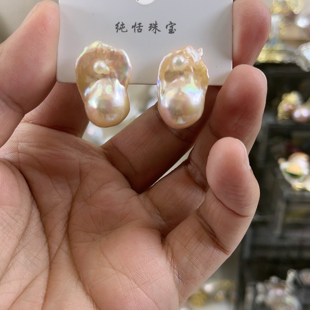 淡水珍珠耳饰未镶嵌【纯恬】