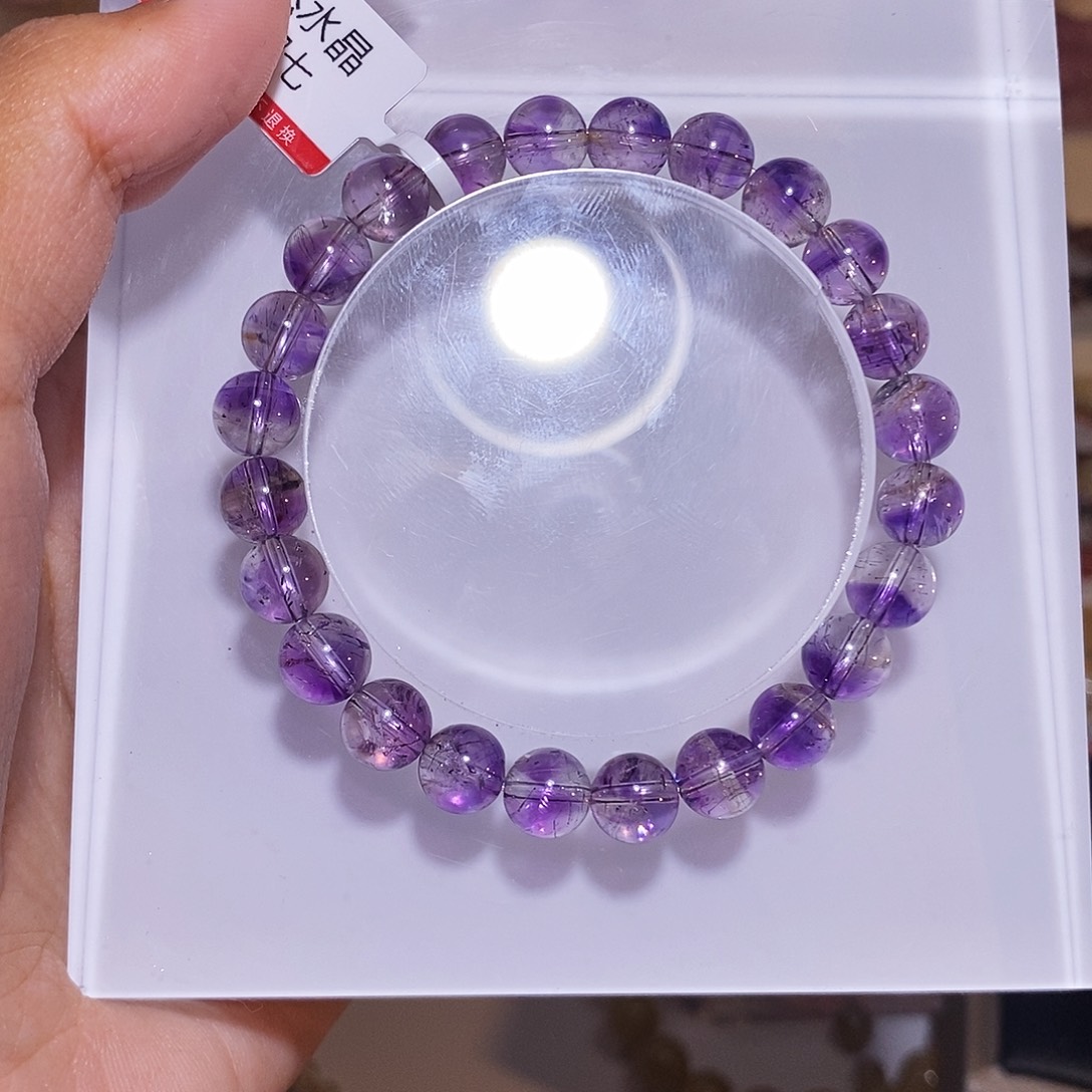【闪购商品】水晶手链未镶嵌不****?紫超七7.8mm