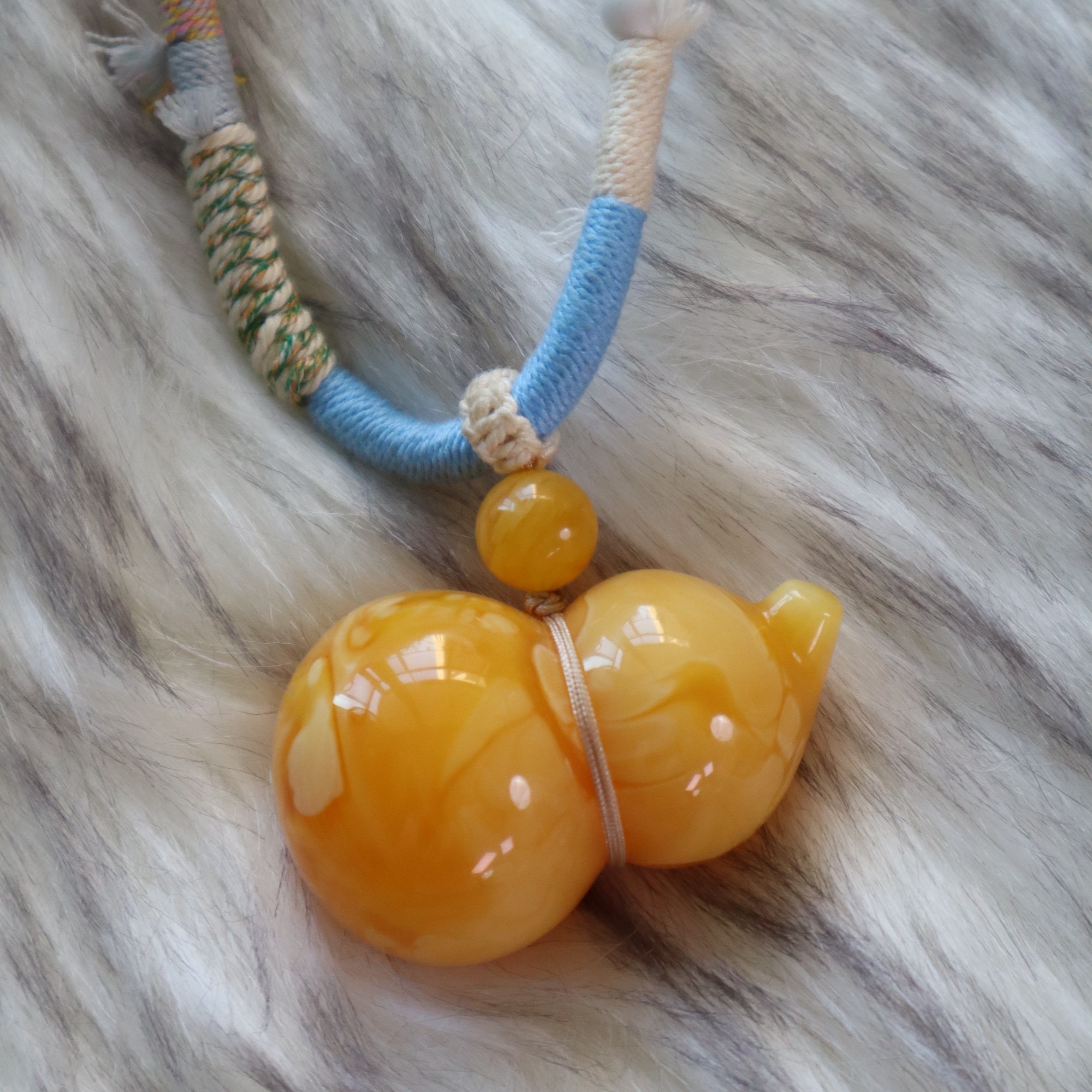 天然原矿 蜜蜡焦皮料浓蜡鸡油红葫芦吊坠