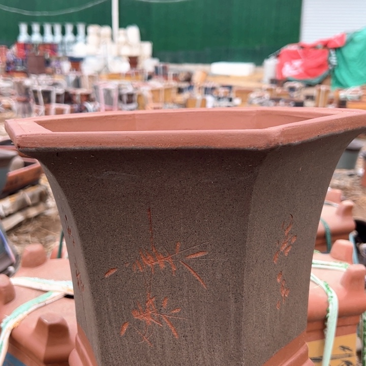 红陶紫砂兰花盆微瑕高28口31