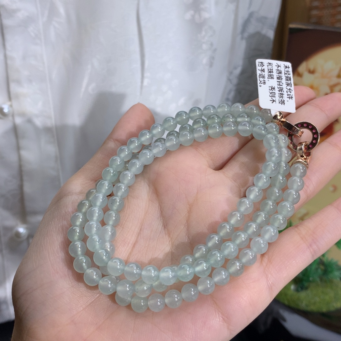 未镶嵌手串翡翠卡6.0冰种晴水底