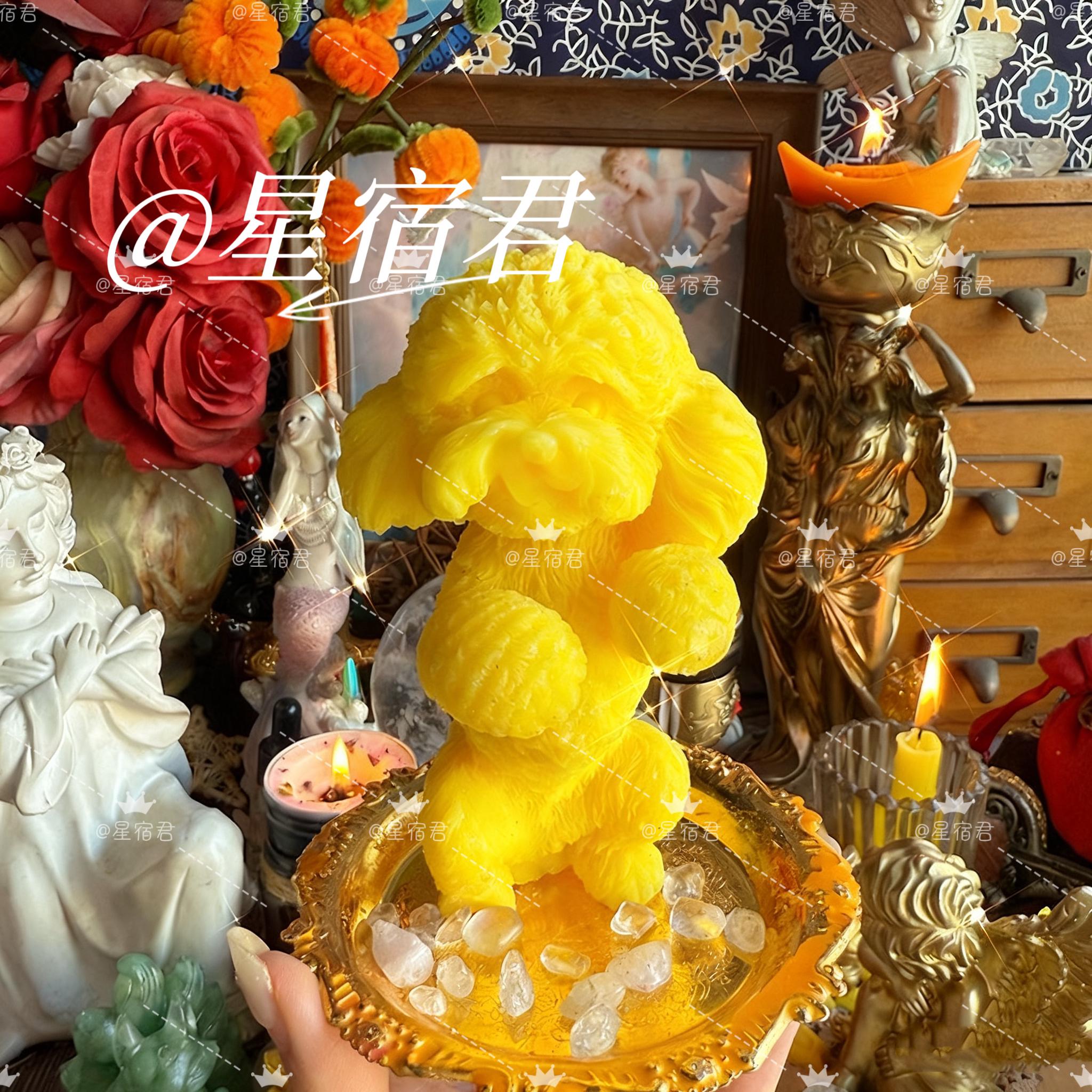 手工造型狗狗手大豆蜡蜂蜡摆件蜡烛许愿