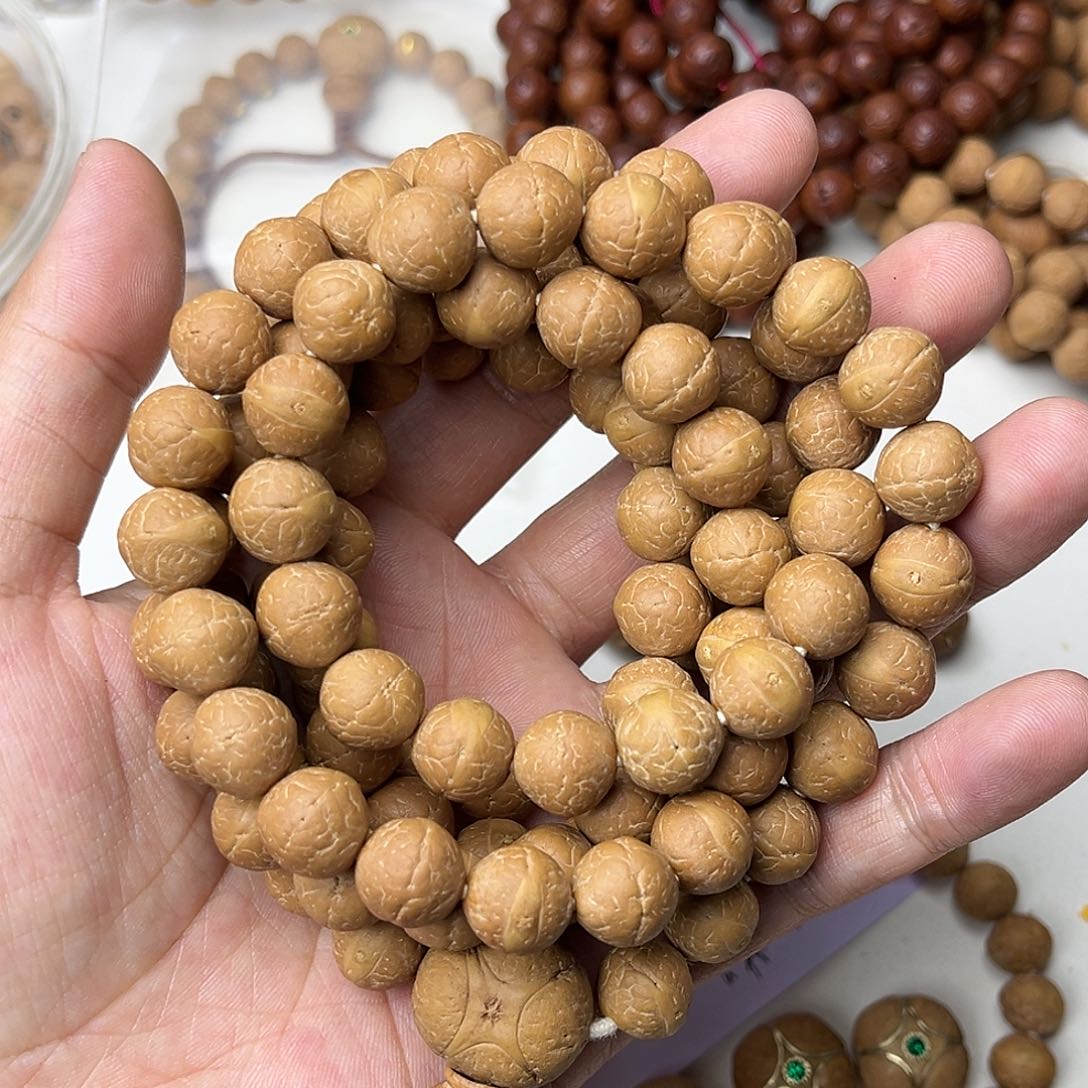凤眼菩提手串精品正圆大眼108长串玉化皮11.5