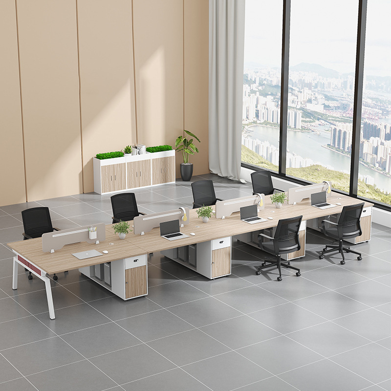 财务人事办公桌卡座职员办公桌椅组合四人员工长条型办公桌子