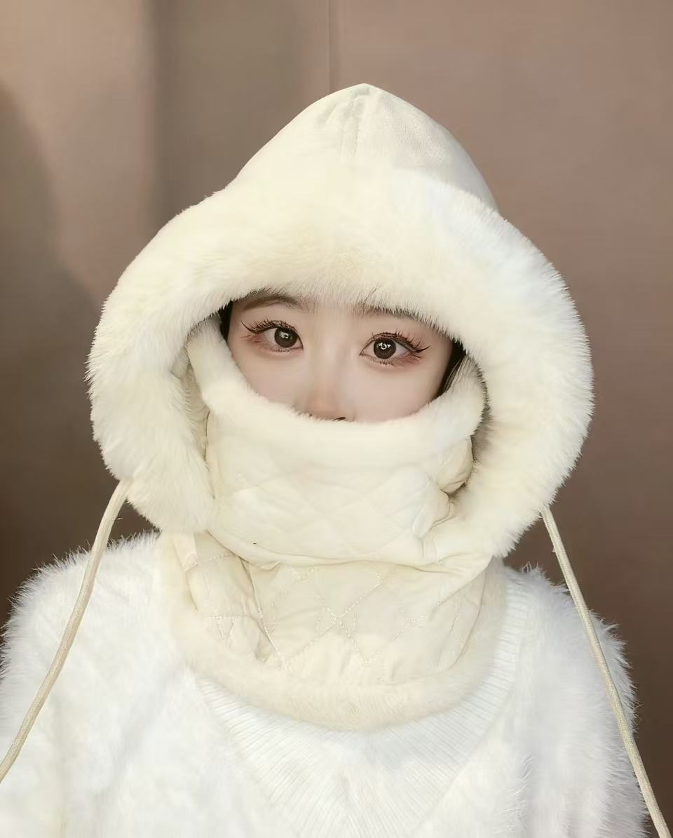 冬季特厚帽子男女同款毛绒保暖帽加绒防寒冬天滑雪骑车加厚防风帽