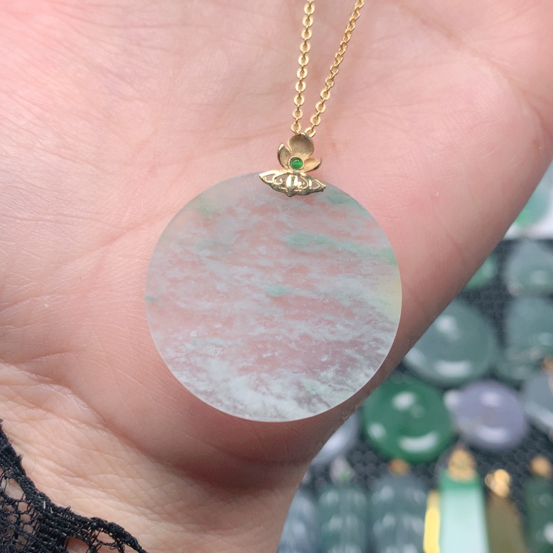 【闪购商品】翡翠吊坠(不含链)18K金镶嵌