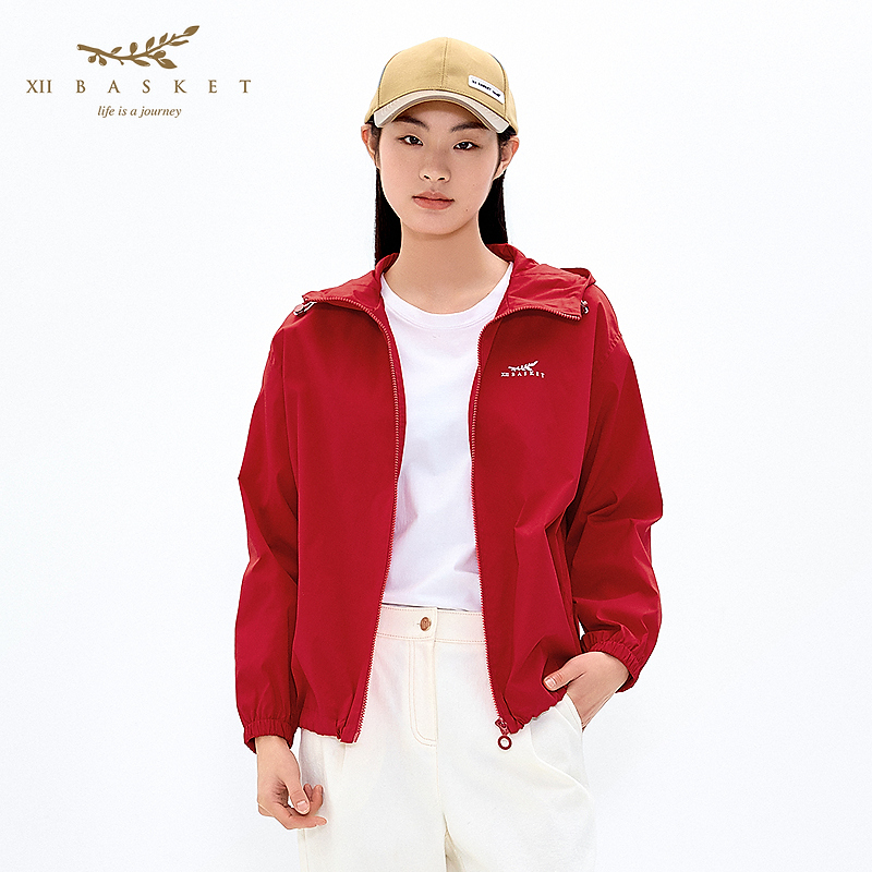 十二篮专选25春新款轻户外宽松休闲连帽外套女7C65110210