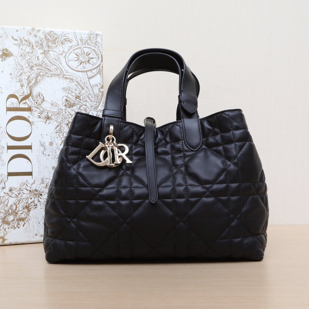 95新 DIOR/迪奥 【念念】Toujours 手提单肩包 中号 28.5 黑色