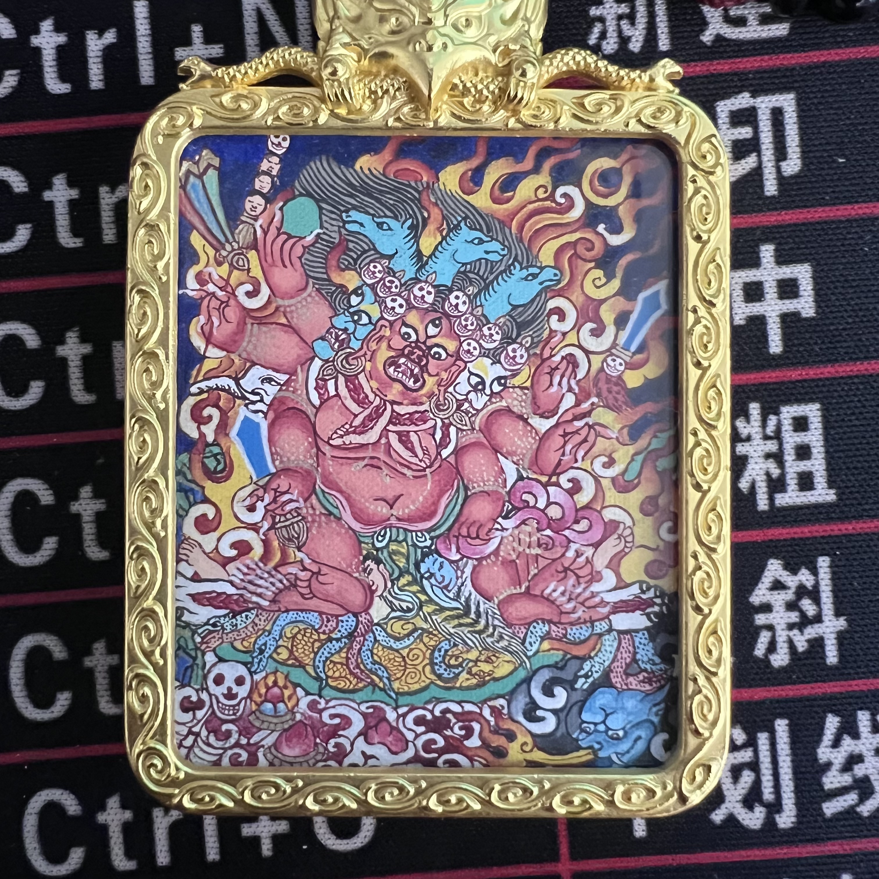 热贡手绘唐卡——马头明王
