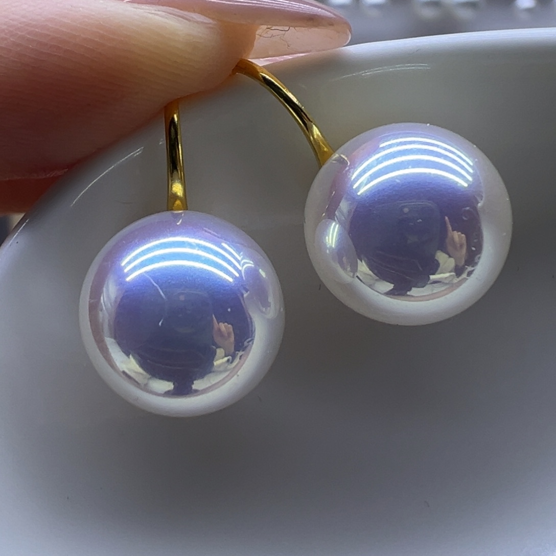 耳饰18K金镶嵌淡水珍珠