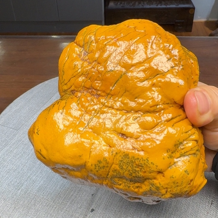 荷***锄有机玻璃西藏象牙稀有橙黄色原石