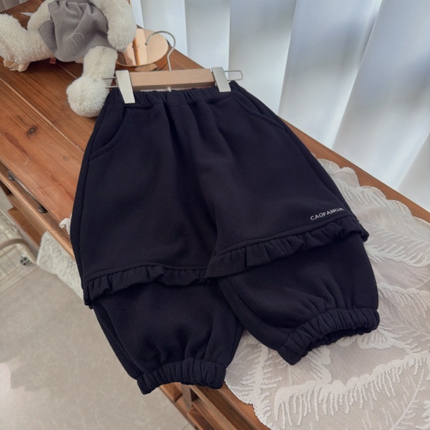 草房子 25冬 5352女童磨毛加绒卫裤