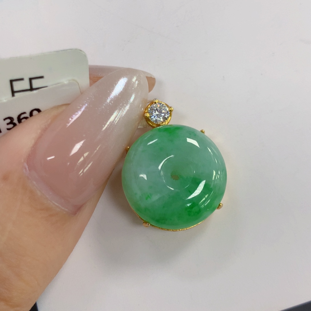 颈饰银S925镶嵌翡翠