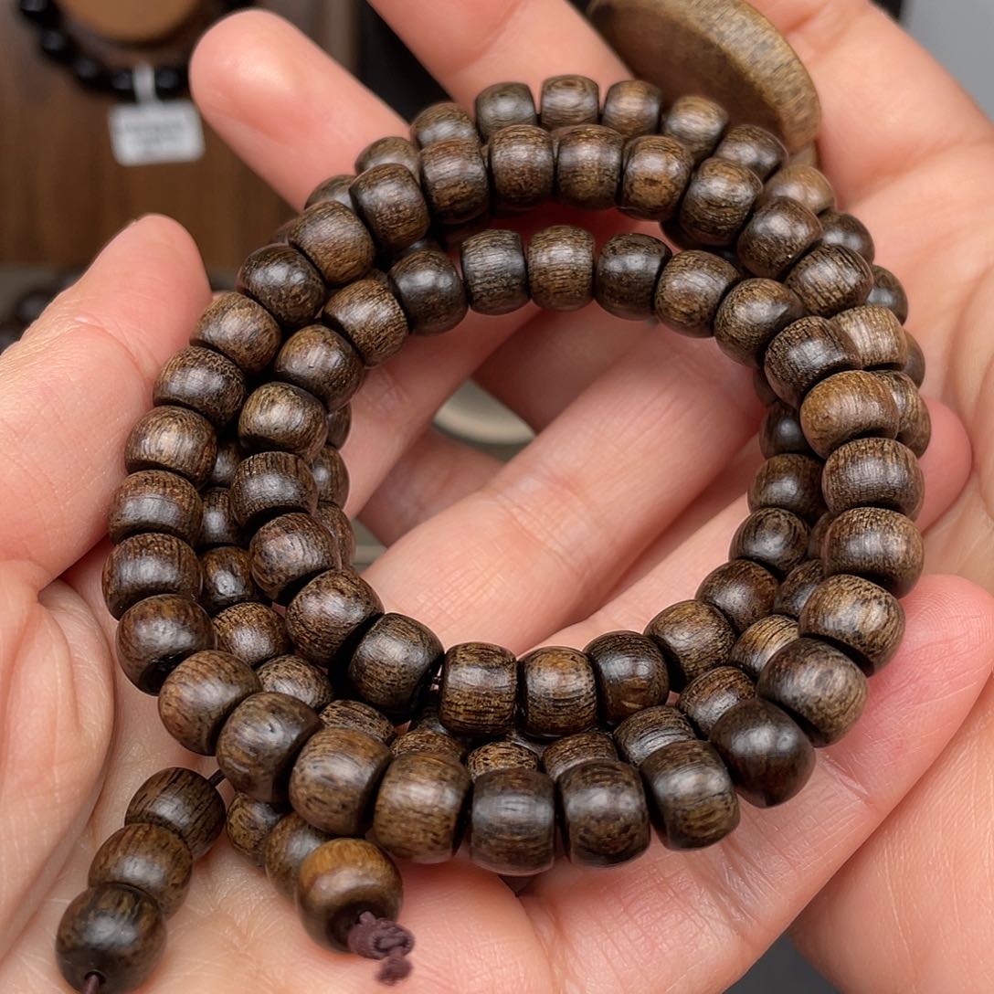 沉香手串越南芽庄白棋0.8玉化