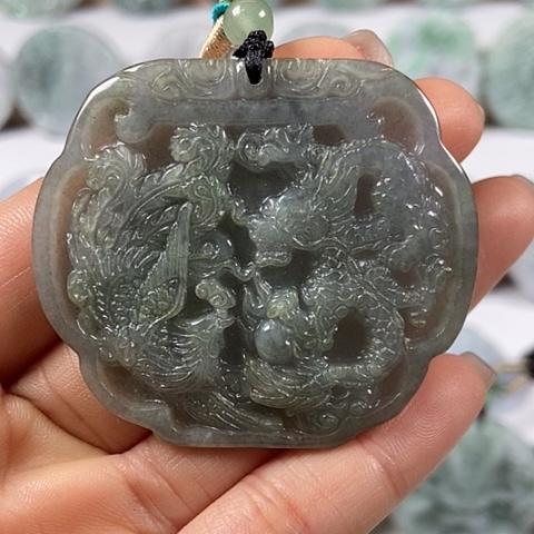 翡翠颈饰未镶嵌龙凤呈祥福利