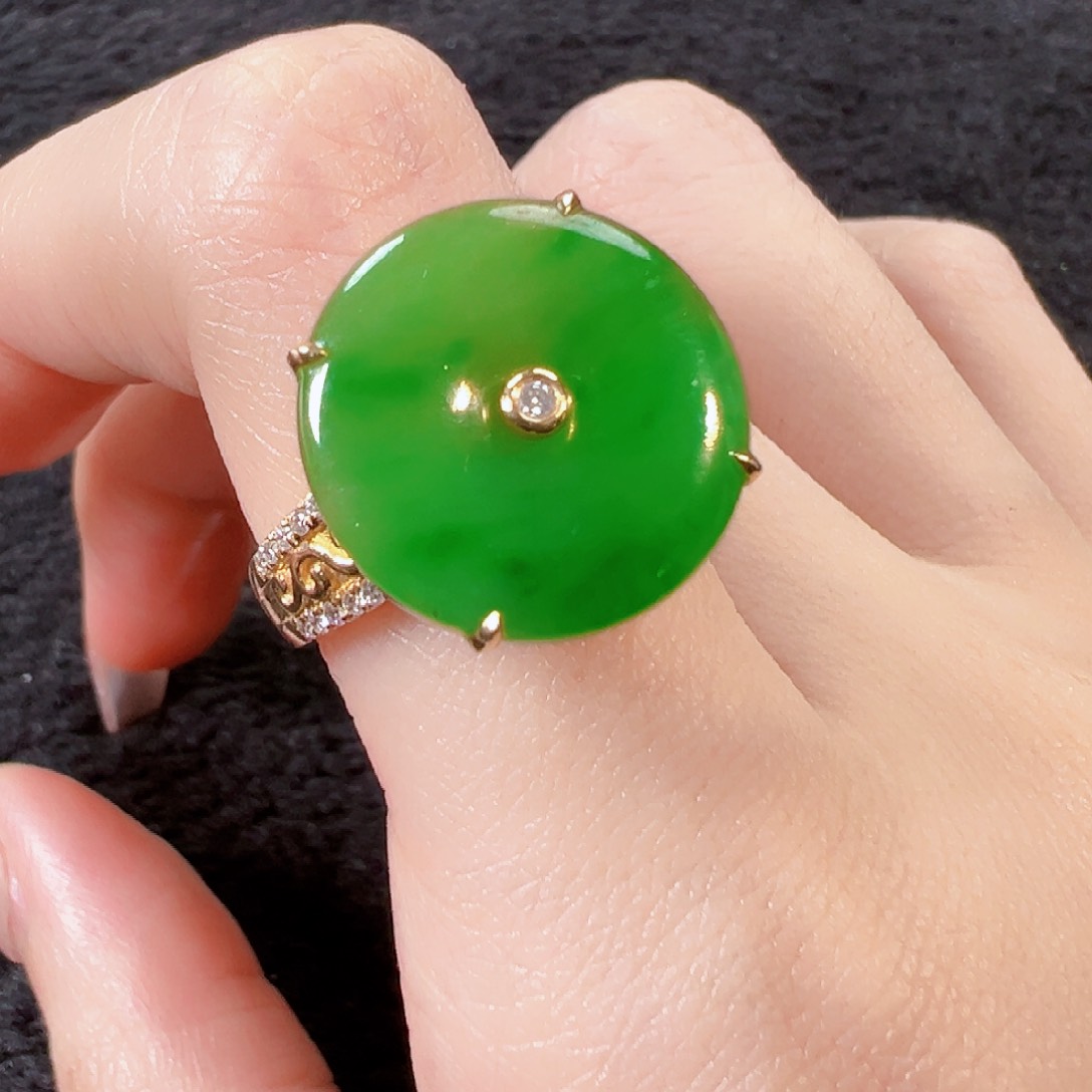 翡翠18K金镶嵌戒指【福利款】签收后24小时鉴赏期