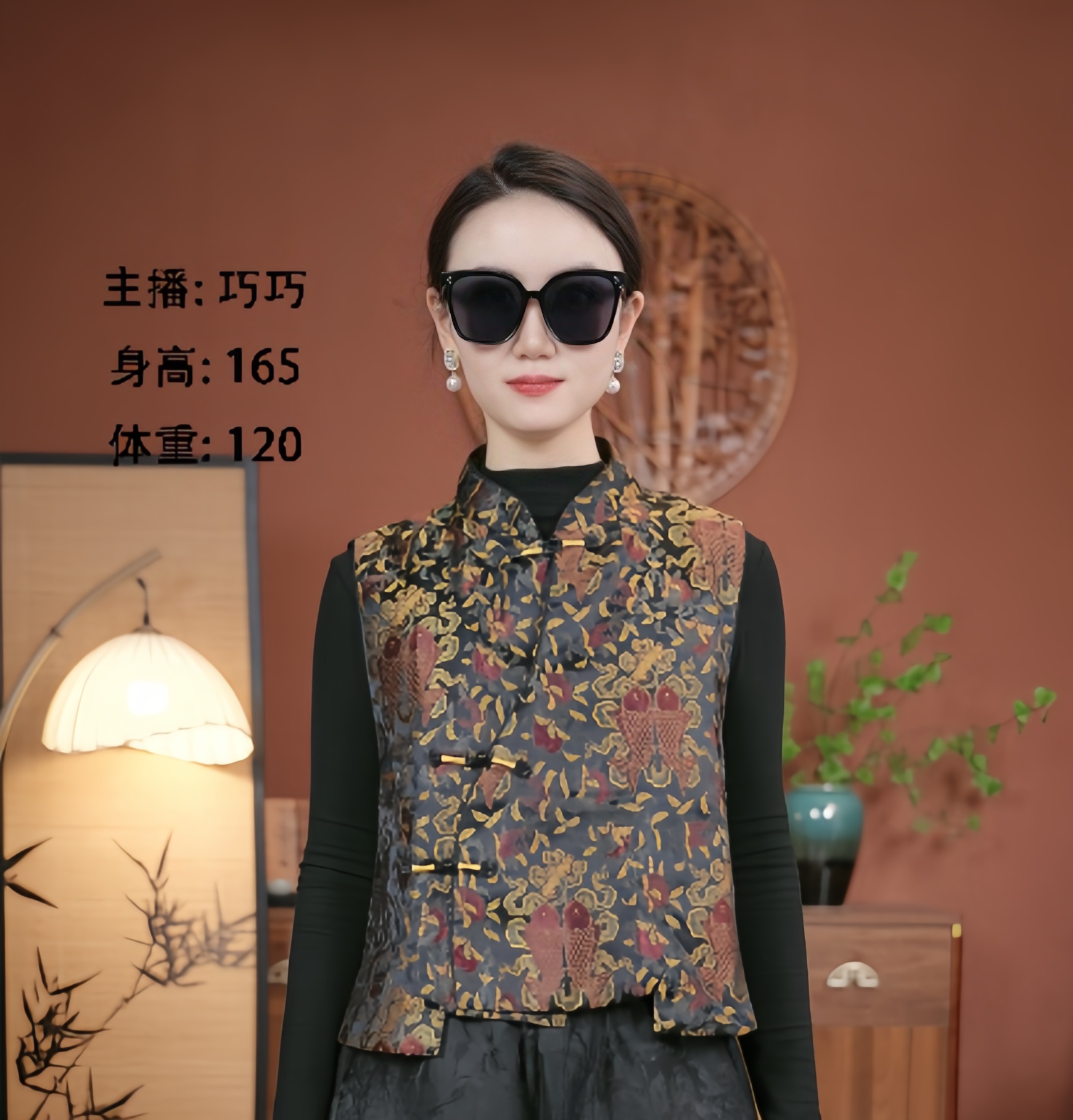 【锦鲤捧桃】时尚加厚棉马甲秋冬款新品加厚马甲百搭中式民族风复古