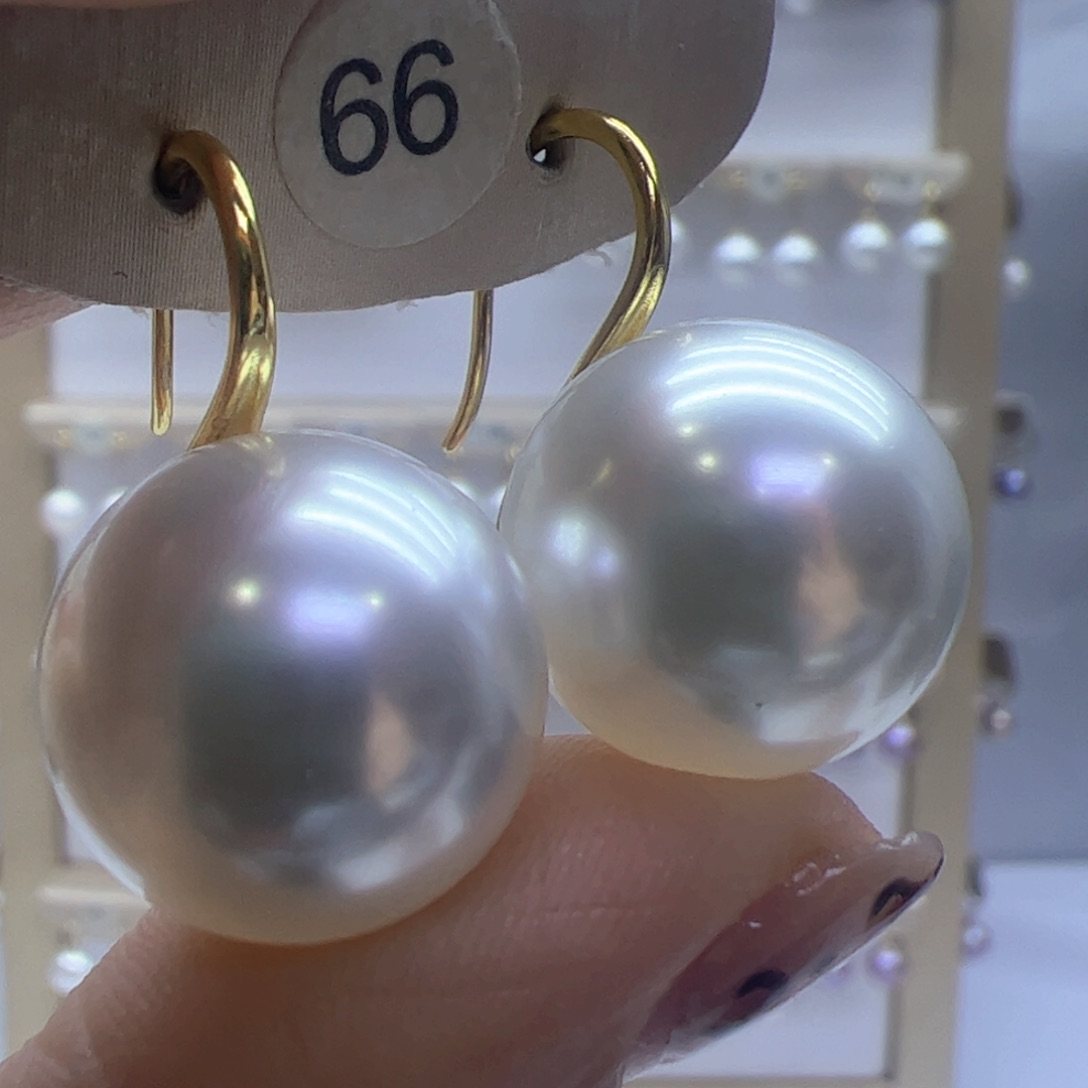 淡水珍珠耳饰18K金镶嵌