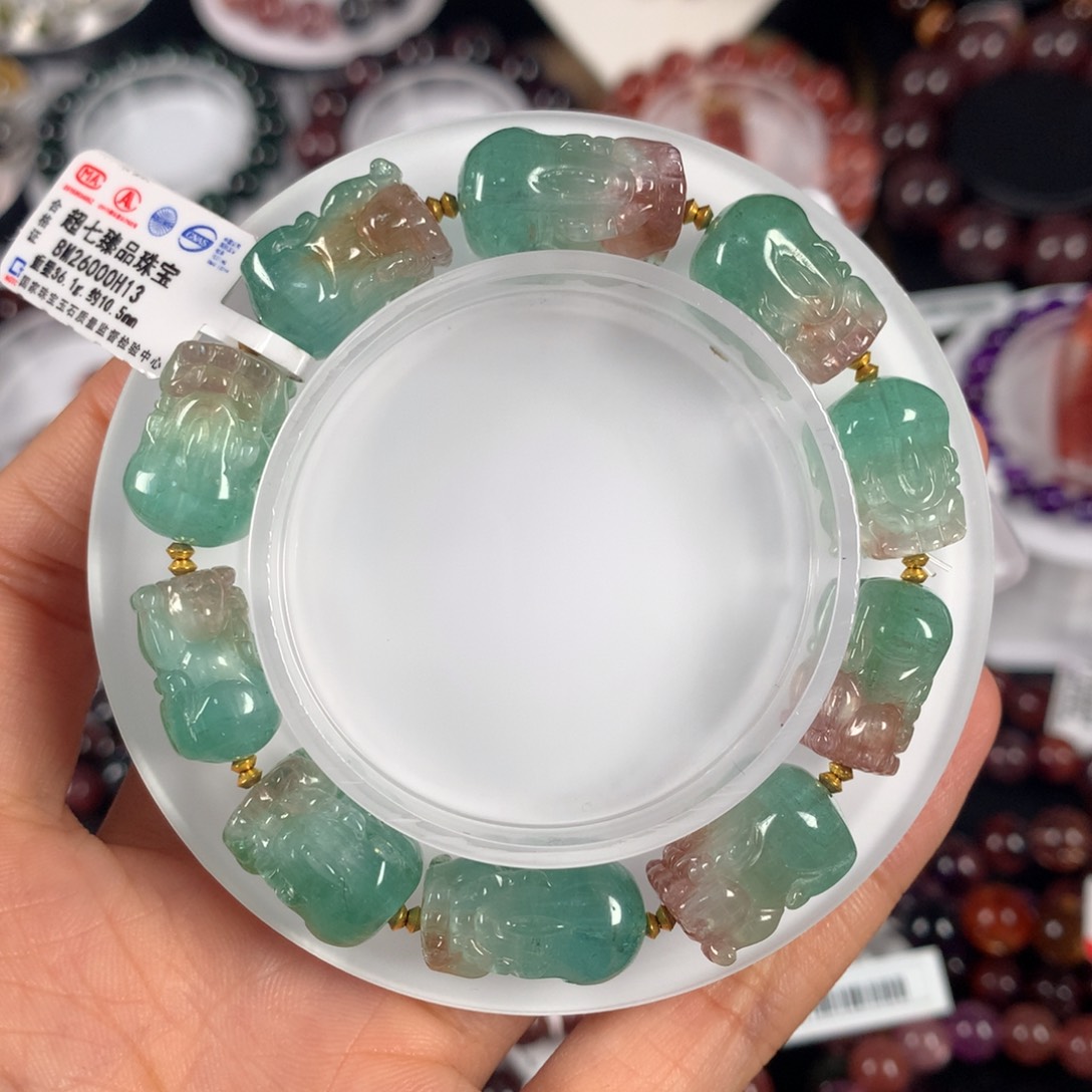 手链未镶嵌碧玺碧玺貔貅10.5