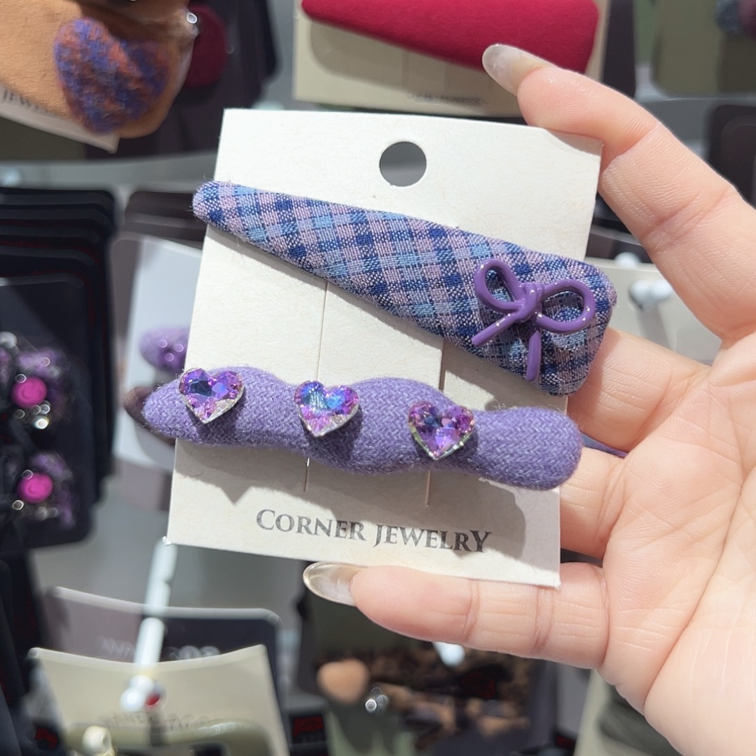 非金属紫色爱心蝴蝶结掰掰